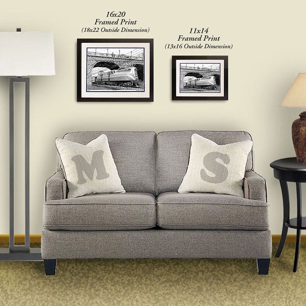 Thumbnail: Pen and ink train art print by Michael Smith
