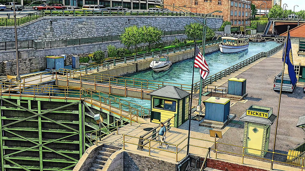 Thumbnail: Video Erie Canal Lockport wall art by Michael Smith Graphics