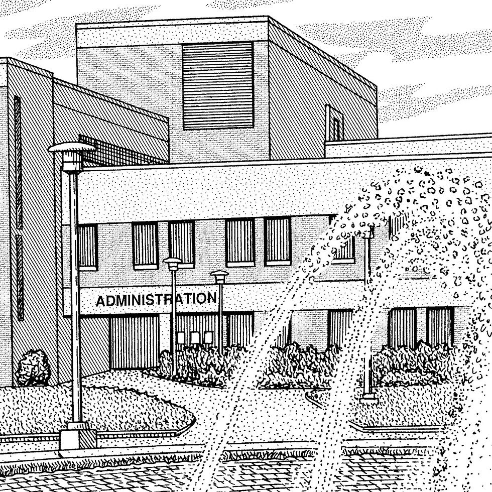 Thumbnail: Stony Brook University drawing by Michael Smith