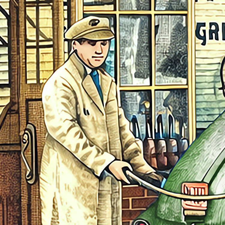 Thumbnail: Richfield Station Attendant wall art print by Michael Smith