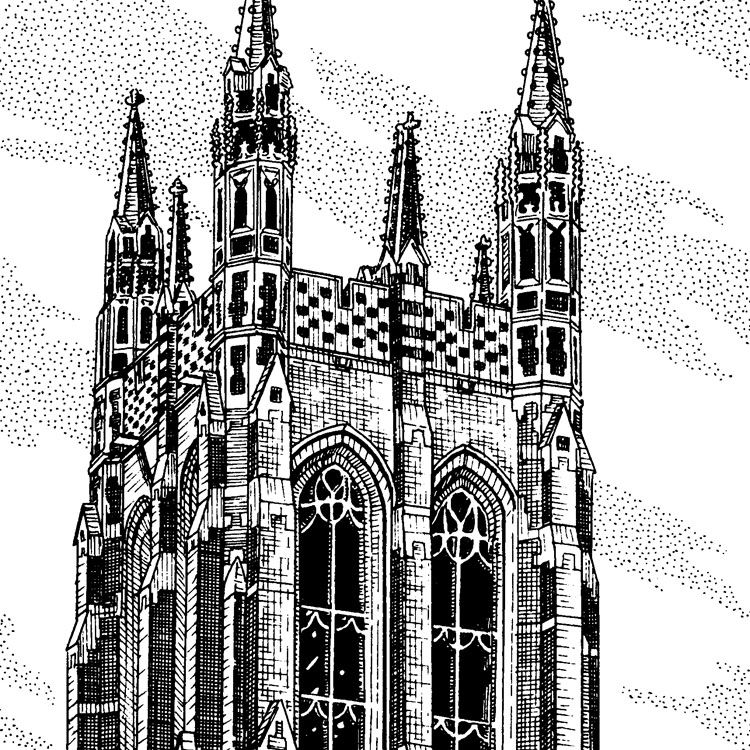 Thumbnail: Colgate-Divinity School drawing by Michael Smith