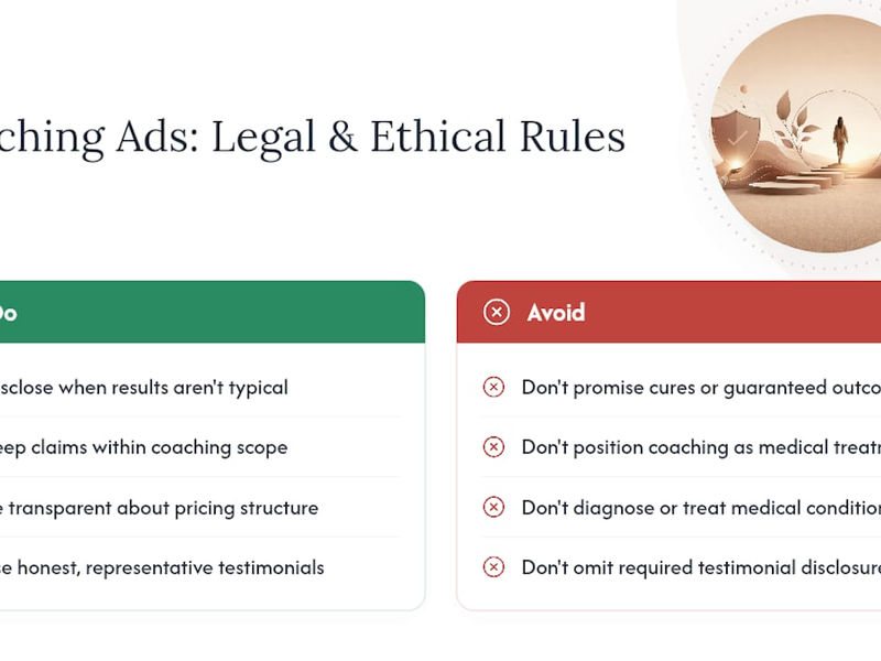 What Are the Legal and Ethical Rules for Coaching Ads? — overview diagram