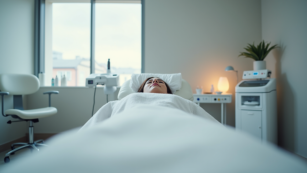 Eye-level view of a beauty treatment room with modern equipment