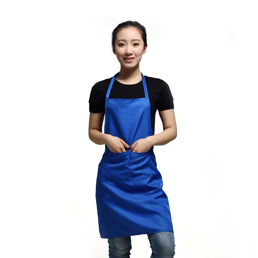Thumbnail: black color 63x70cm polyester classic design kitchen apron with pocket couples