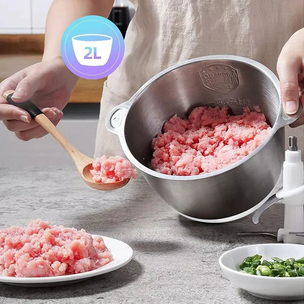 Thumbnail: BioloMix 2 Speeds 500W Stainless 2L Meat Grinder Mincer Food Processor Slicer