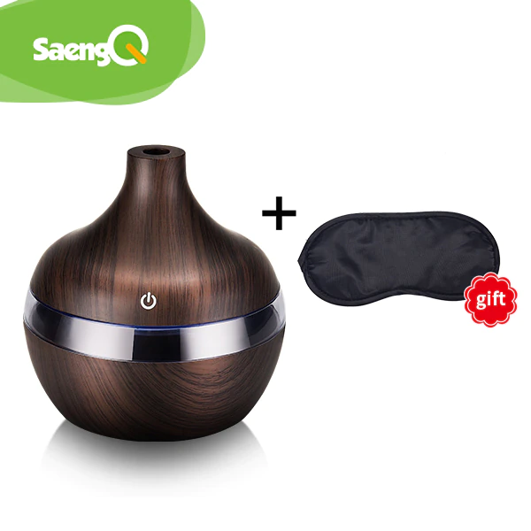 Thumbnail: saengQ Air Essential Aroma Oil Diffuser Wood Humidifier Mini Mist Maker LED