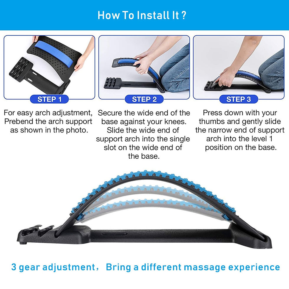 Thumbnail: Back Massager Stretcher Tools Neck massage Spinal Waist Pain Relief  