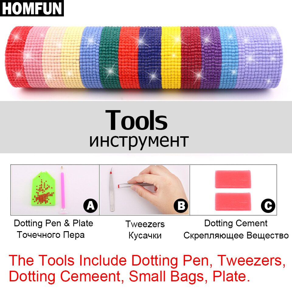 Thumbnail: HOMFUN Full Square/Round Drill 5D DIY Diamond Painting Embroidery Cross 