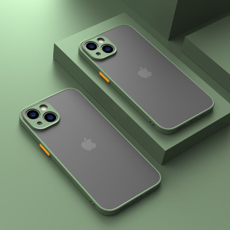 Thumbnail: Shockproof Armor Matte Case For iPhone 13 14 12 11 Pro Max XR XS X 7 8 Plus SE 
