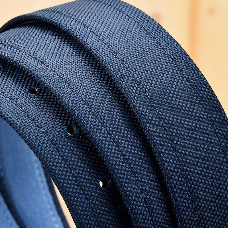 Thumbnail: Men Suede Leather Belt With Oxford Genuine Leather Pin Buckle Blue Belts 