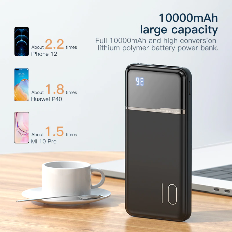 Thumbnail: KUULAA Power Bank 10000mAh Portable Charging USB For Xiaomi Mi 9 8 iPhone