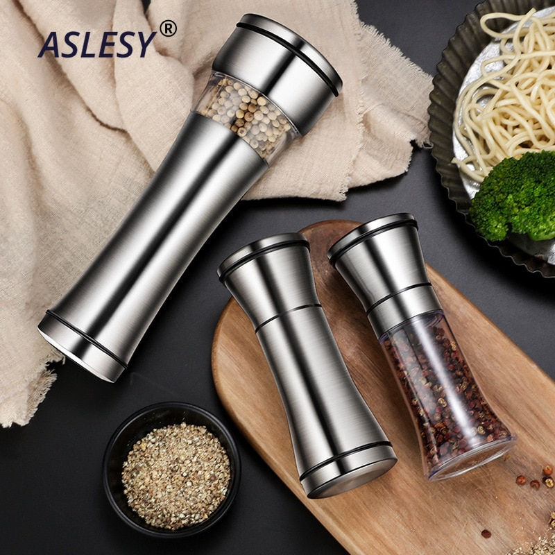 Thumbnail: Pepper Grinder Salt Shaker Best Spice Mill with Brushed Stainless Steel Blades