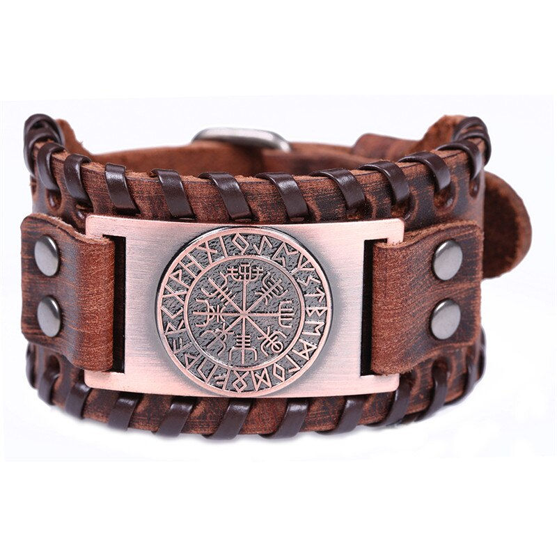 Thumbnail: My Shape Wiccan Compass Bracelets Bangles for Men Nordic Runes Odin Symbol 
