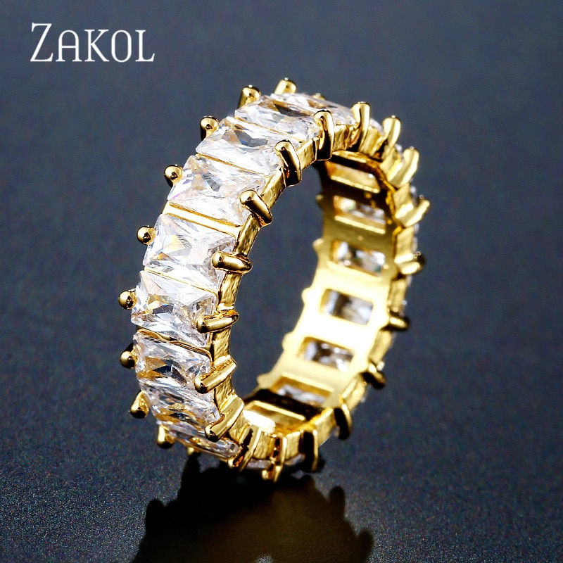 Thumbnail: ZAKOL Fashion Luxury Multicolor Charm AAA Cubic Zirconia T Shape Stone Jewelry 