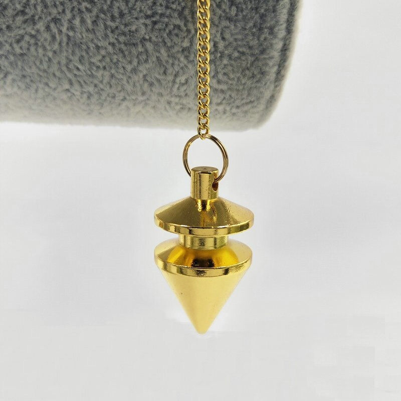 Thumbnail: Pendulum Pendant Male Dowsing Healing Pyramid Spiritual Reiki Amulet gold Copper