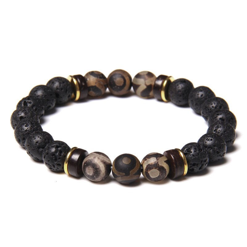 Thumbnail: Men Bracelets Buddhism Tibetan Agat Wood Charm Bracelet Black Natural 
