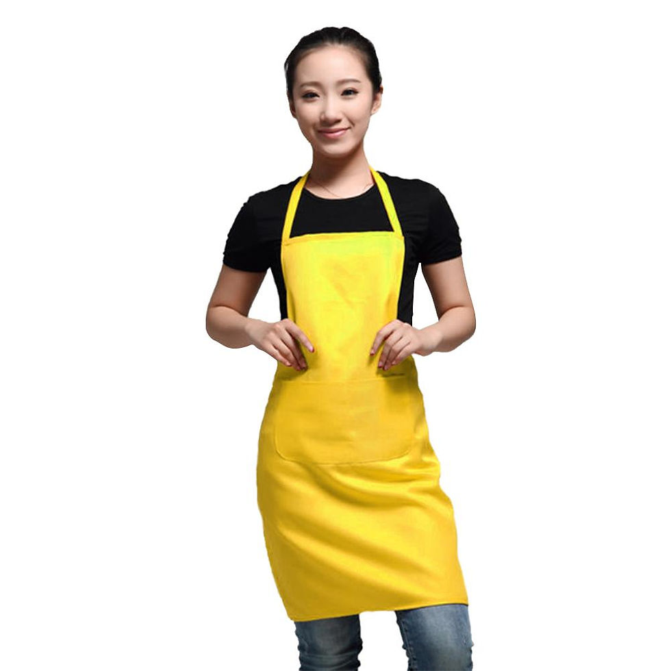 Thumbnail: black color 63x70cm polyester classic design kitchen apron with pocket couples