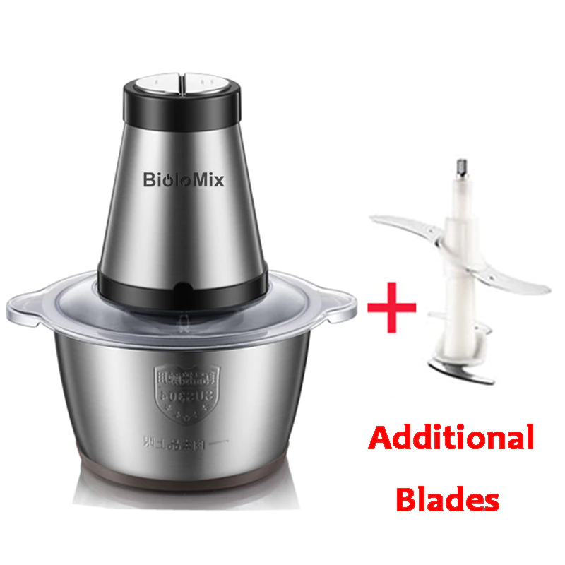 Thumbnail: BioloMix 2 Speeds 500W Stainless 2L Meat Grinder Mincer Food Processor Slicer