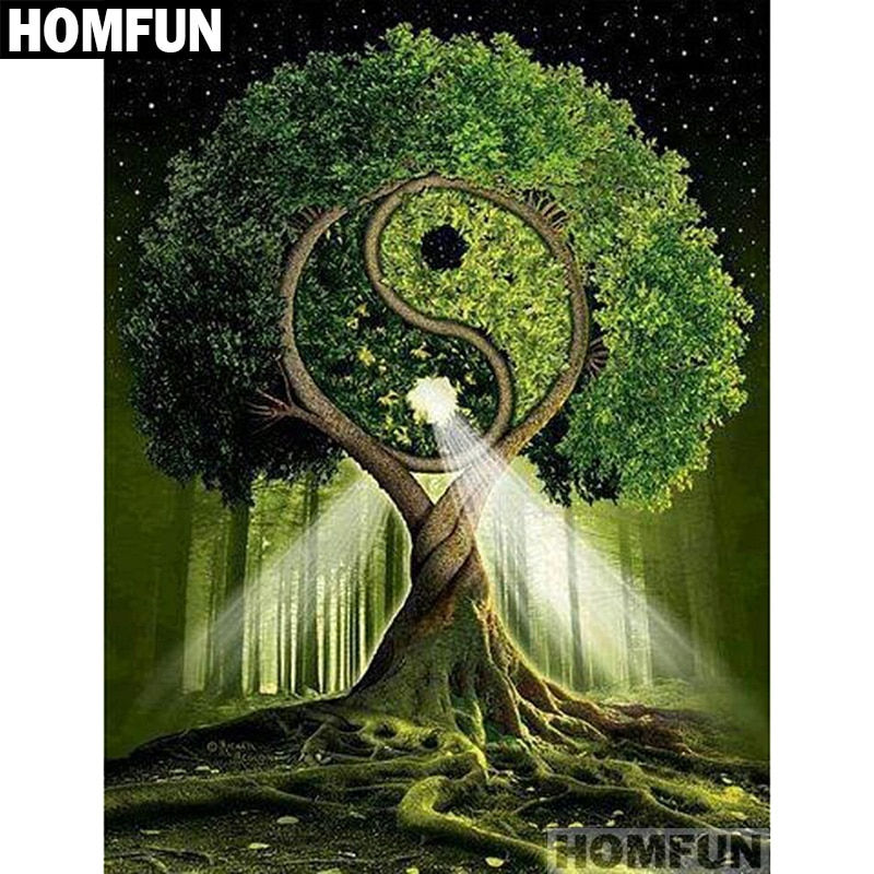 Thumbnail: HOMFUN Full Square/Round Drill 5D DIY Diamond Painting Embroidery Cross 