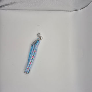 Blue Kitten Collar, Flower Pattern