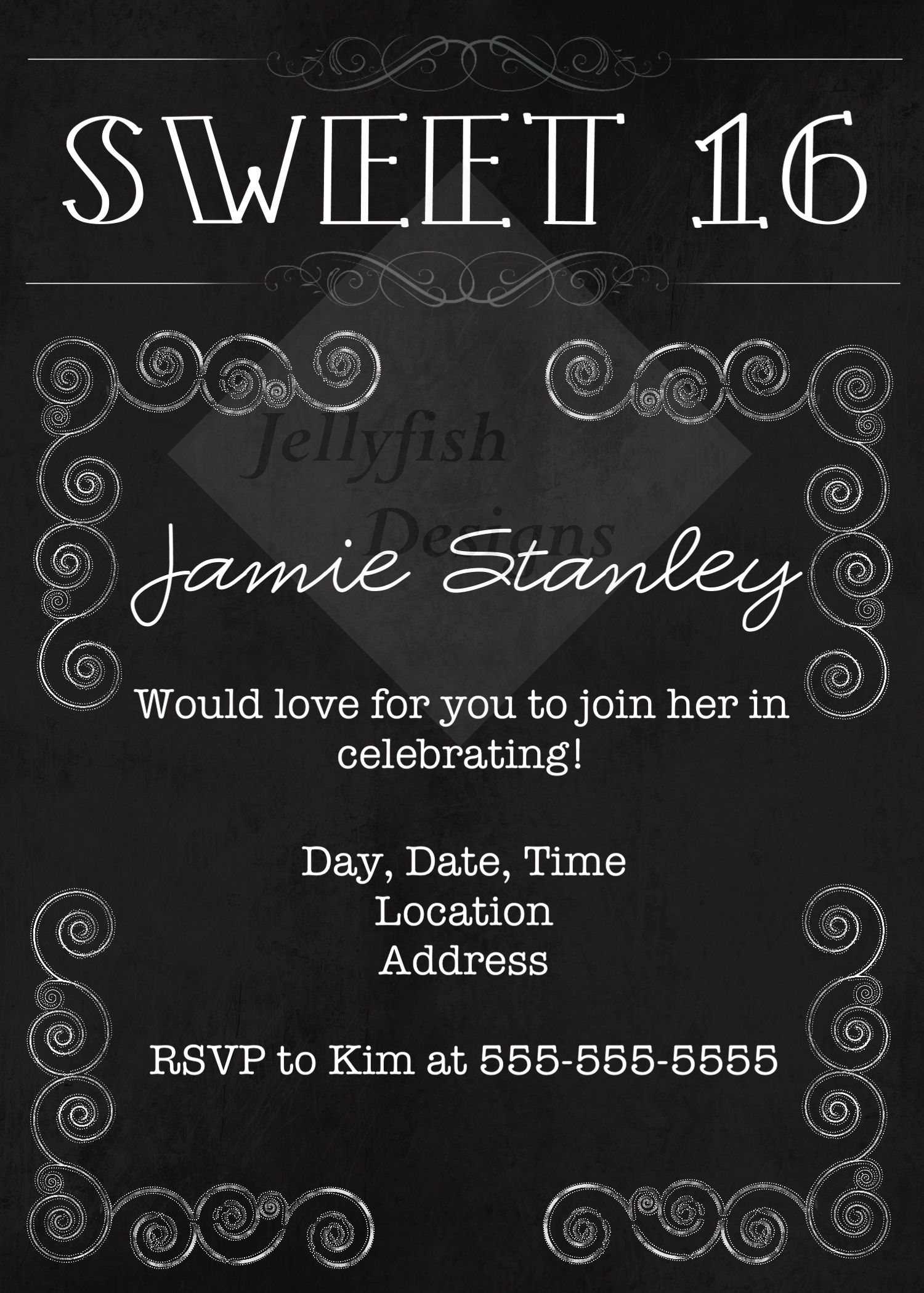 Sweet Sixteen Birthday Invitation