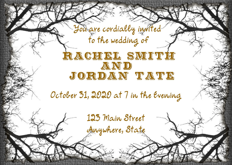 Spooky Branch Halloween Wedding Invitation