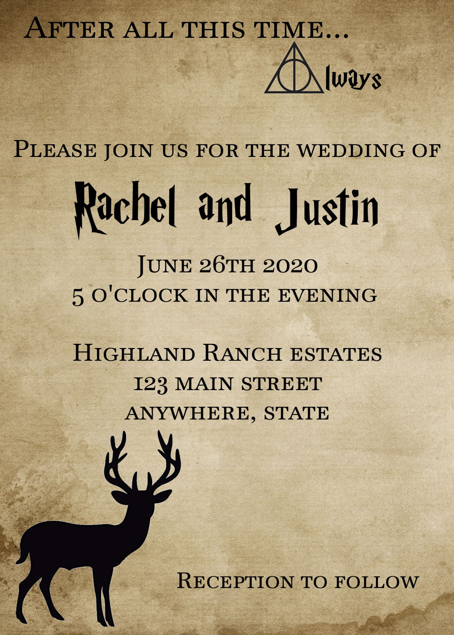 H.P. Wedding Invitation Package