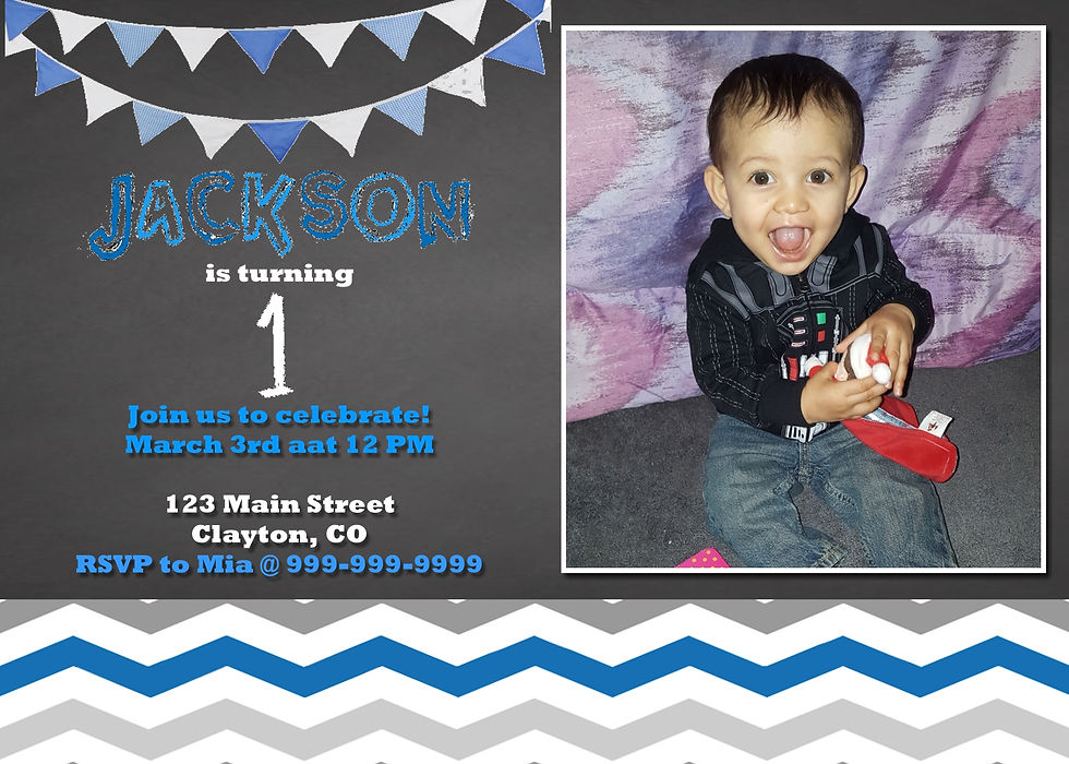 First Birthday Invitation with Picture