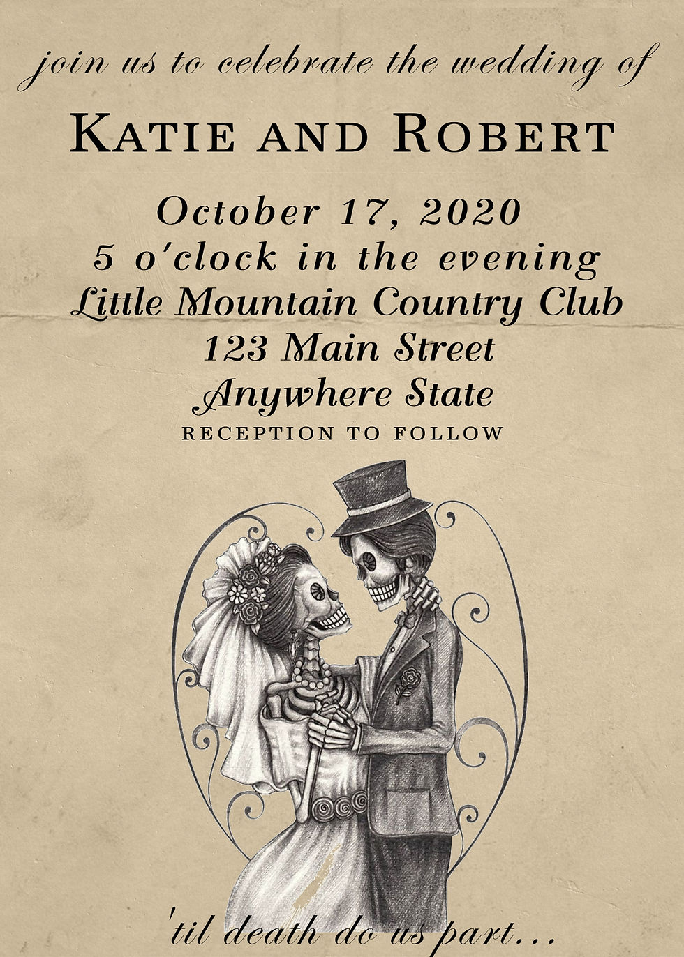 'Til Death Do Us Part Wedding Invitation