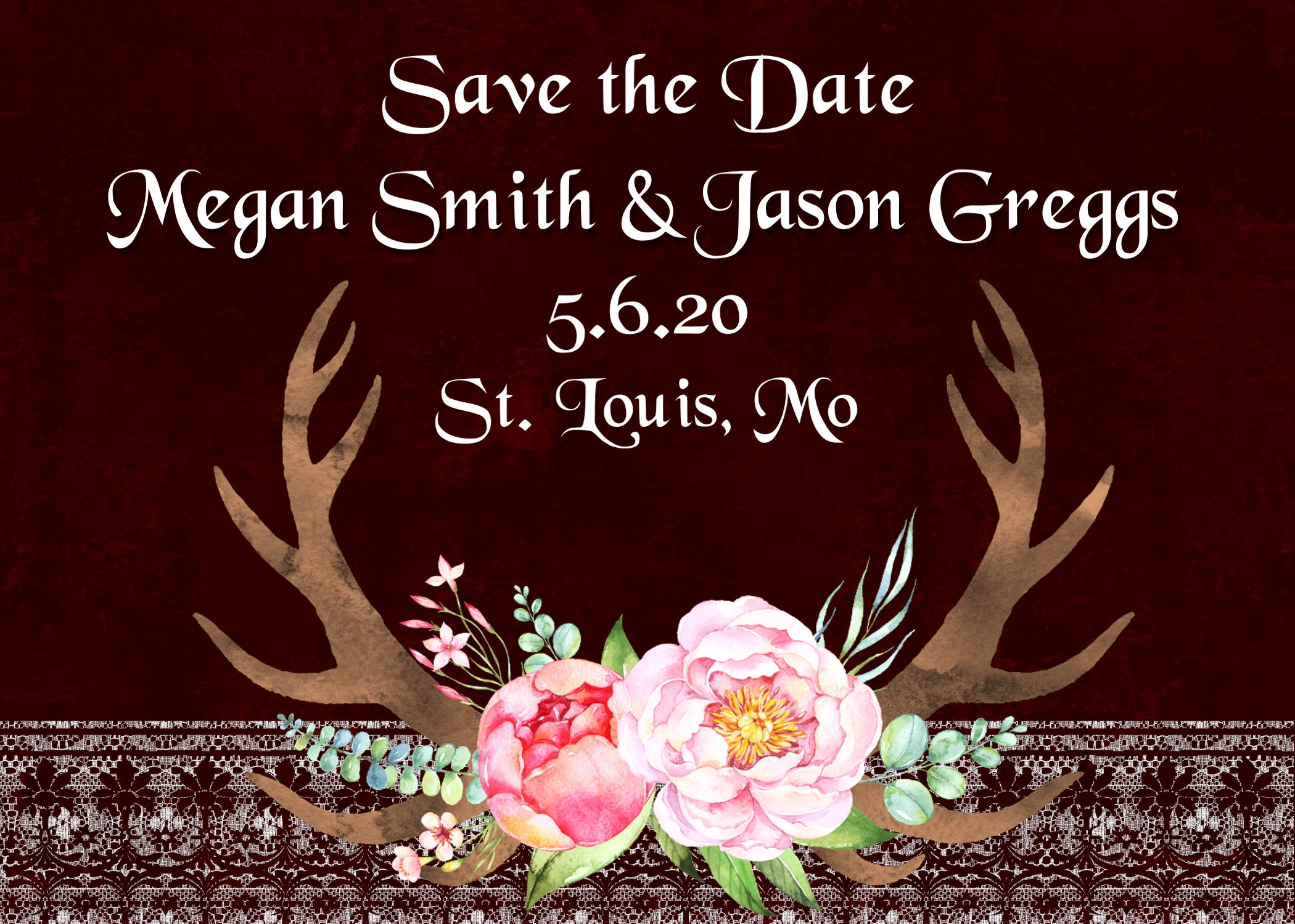 Antler and Lace Save the Date