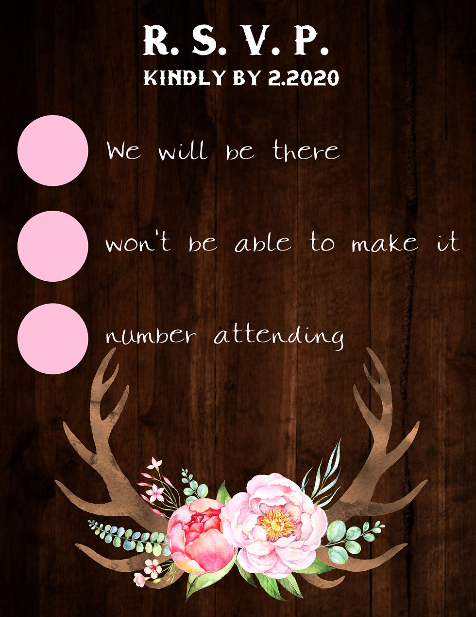 Thumbnail: Wood and Antler Wedding Invitation Package