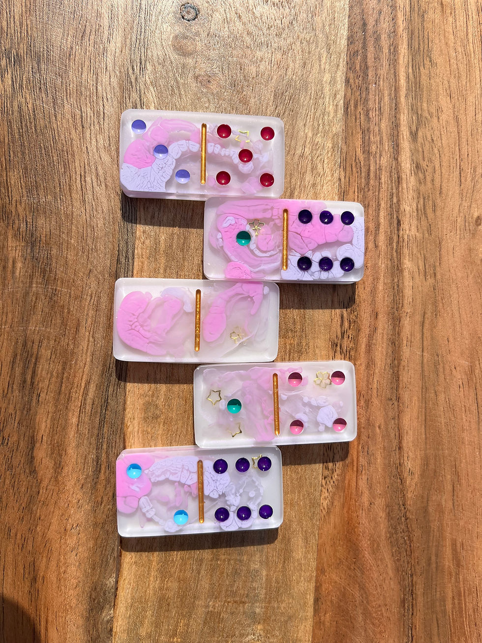 Thumbnail: 'Cotton Candy Skies' Resin Dominoes