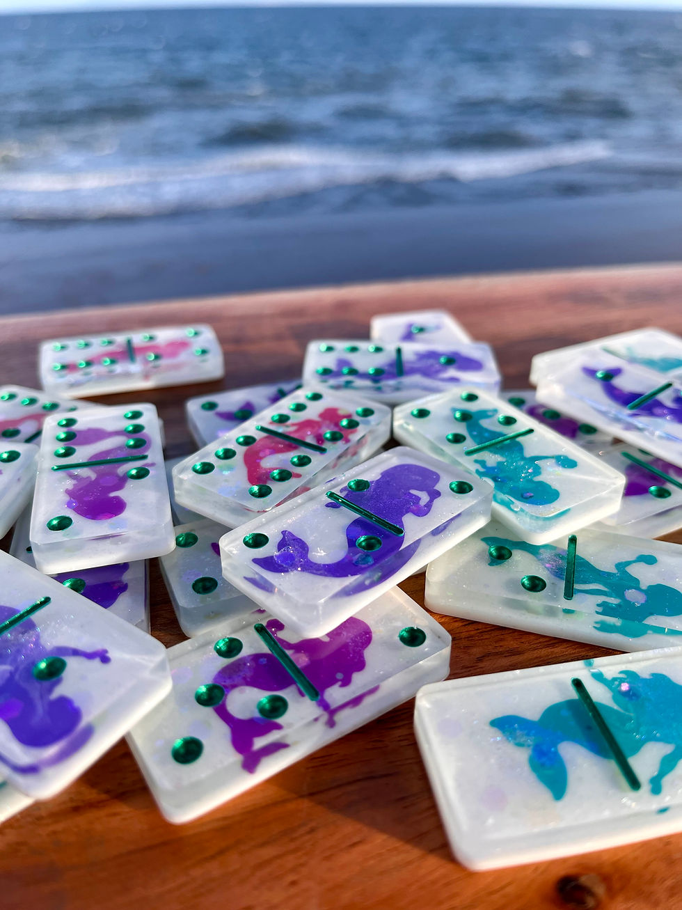 Thumbnail: 'Mermaid Reef' Resin Dominoes