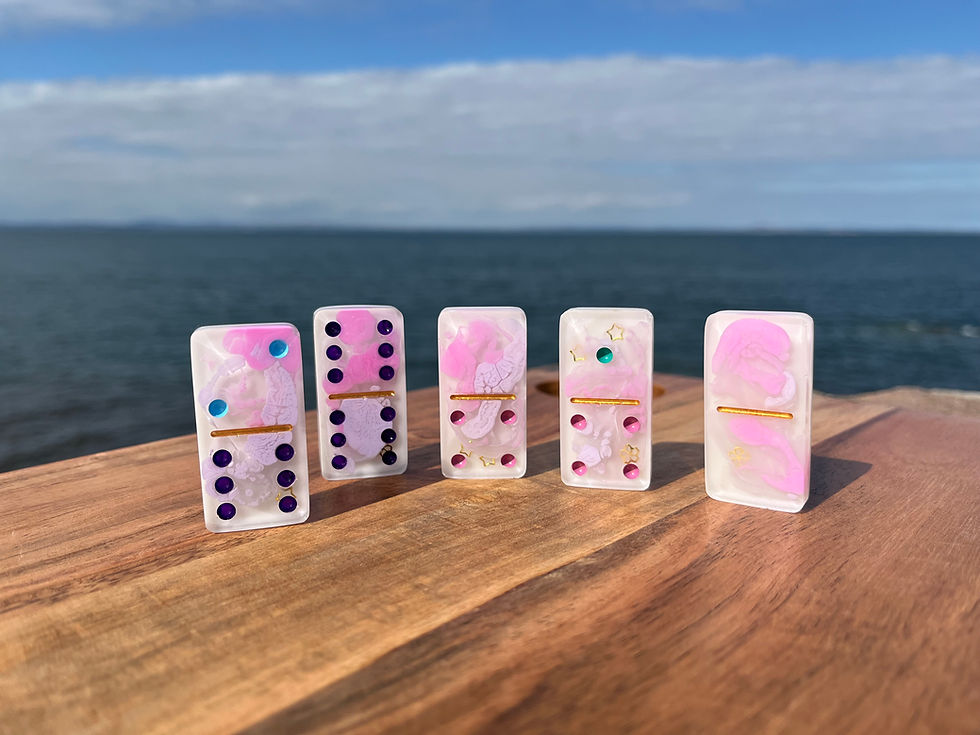 Thumbnail: 'Cotton Candy Skies' Resin Dominoes