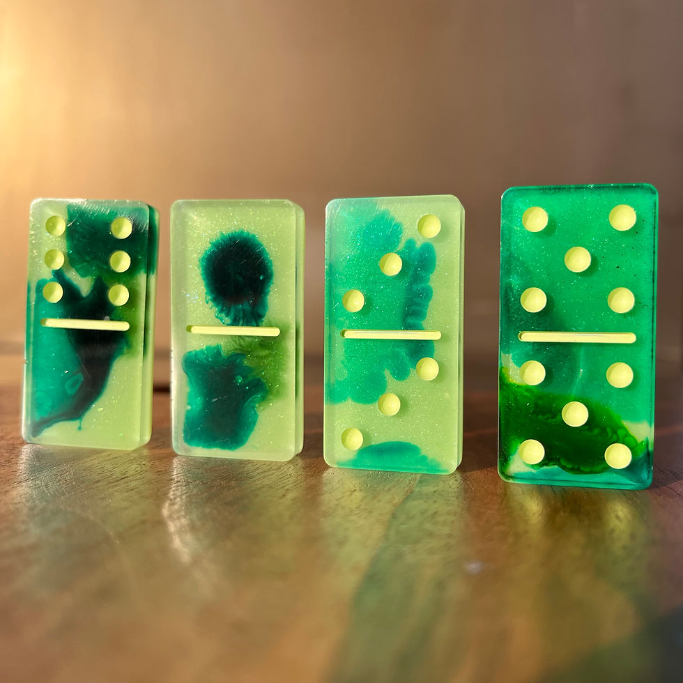Thumbnail: 'Emerald Hollow' Resin Dominoes