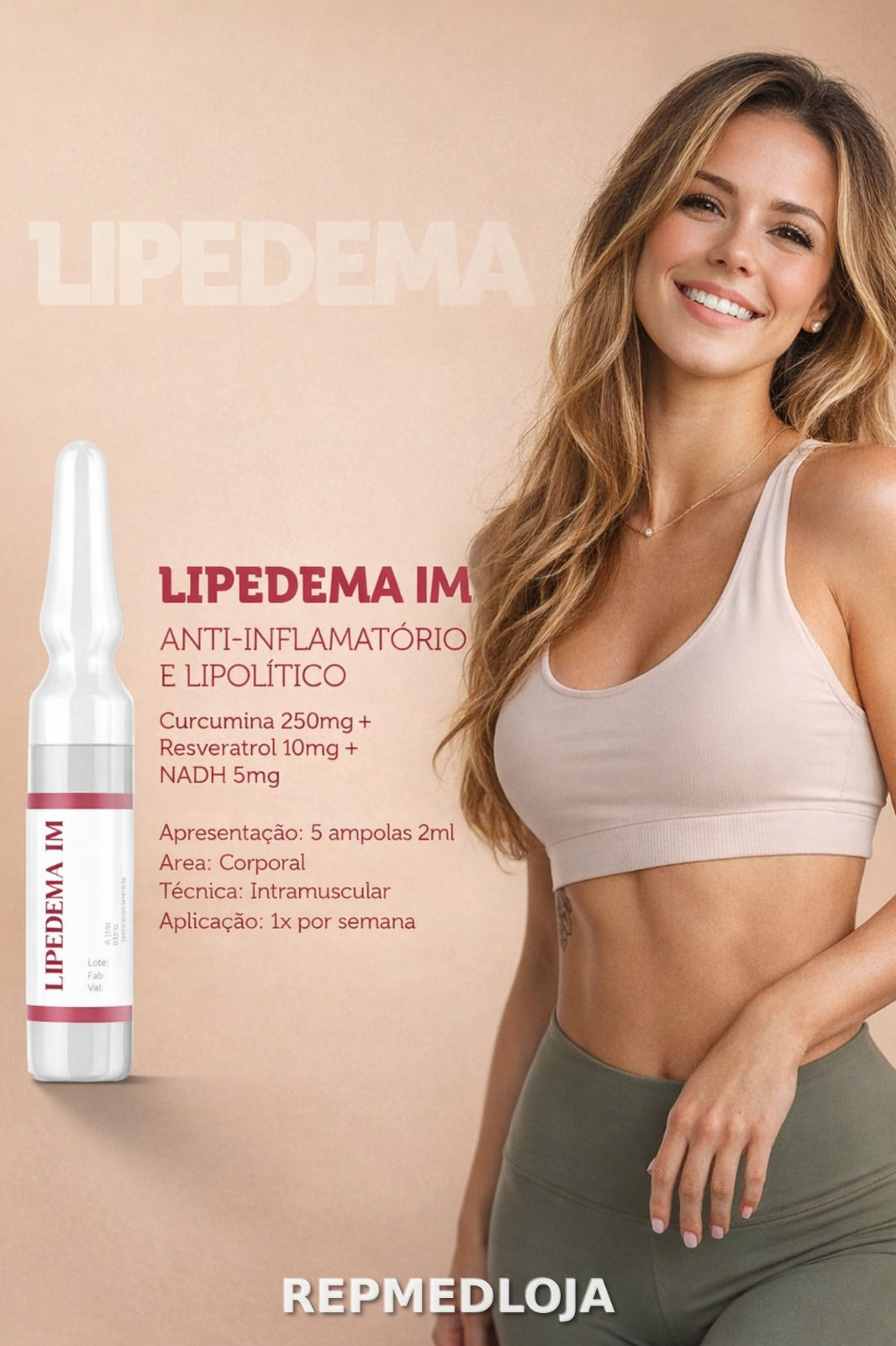 Antinflamaçao Lipedema Curcumina, Resveratrol , Nadh 05 ampolas