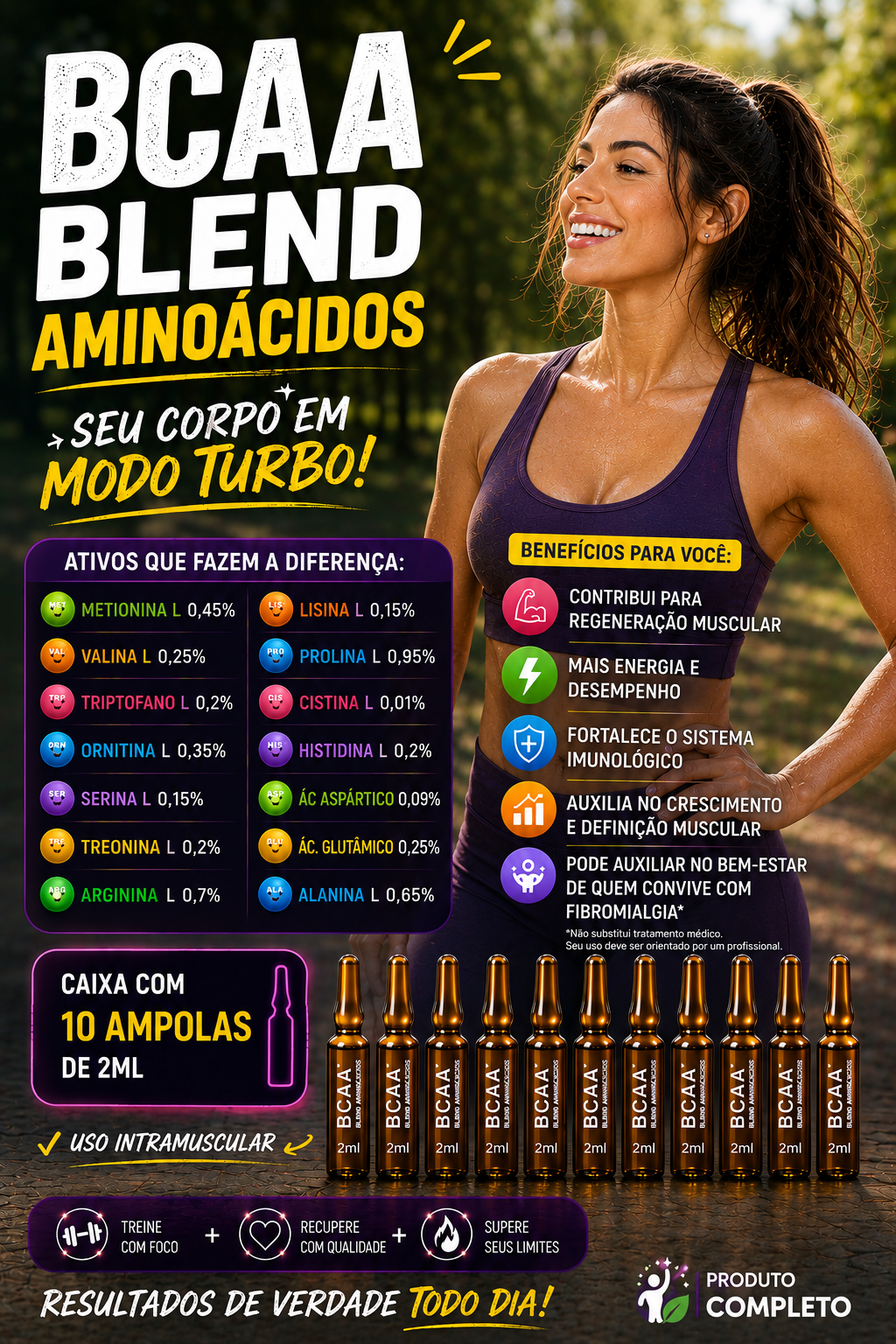 Bcaa Blend Aminoacidos 10 ampolas 2ml