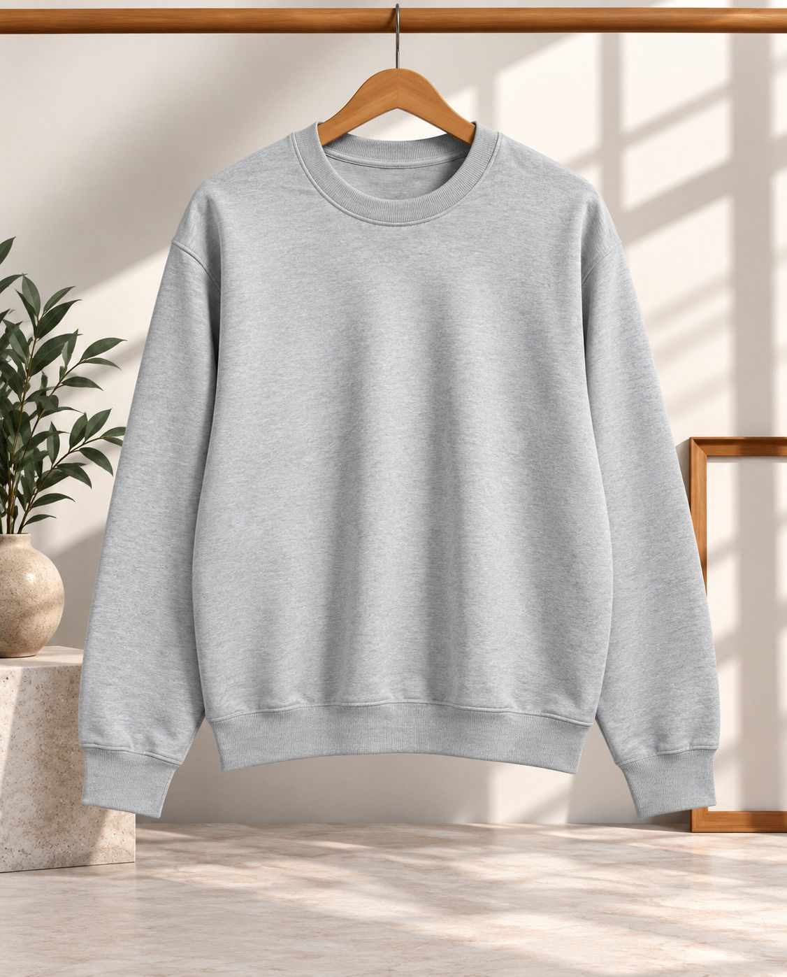MecTees Açık Gri Unisex Sweatshirt – Normal Kalıp