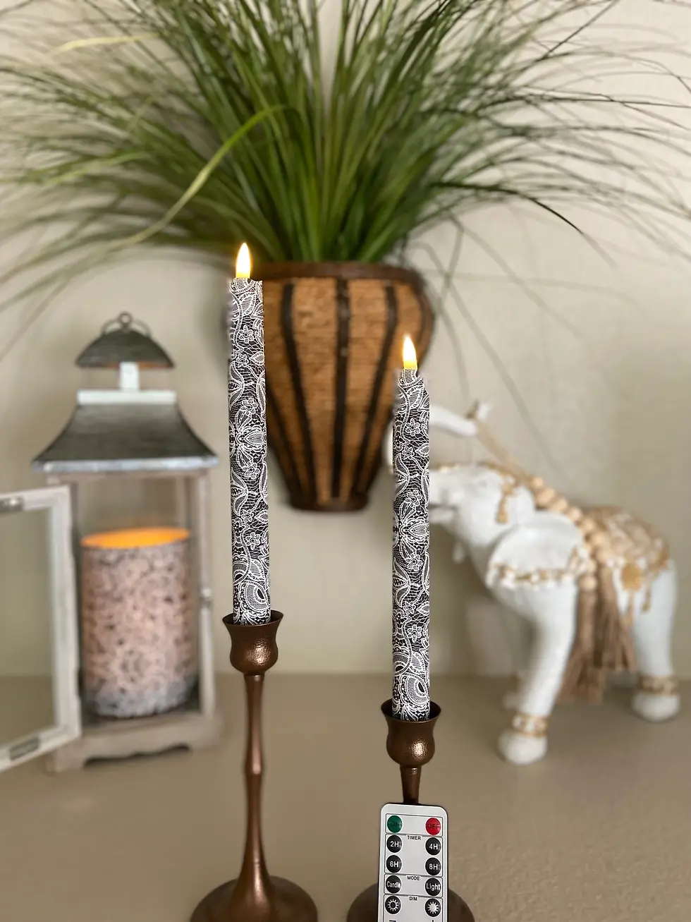 Thumbnail: Luxury Lace, Flameless Taper Candles, Wax, Tapers with remote