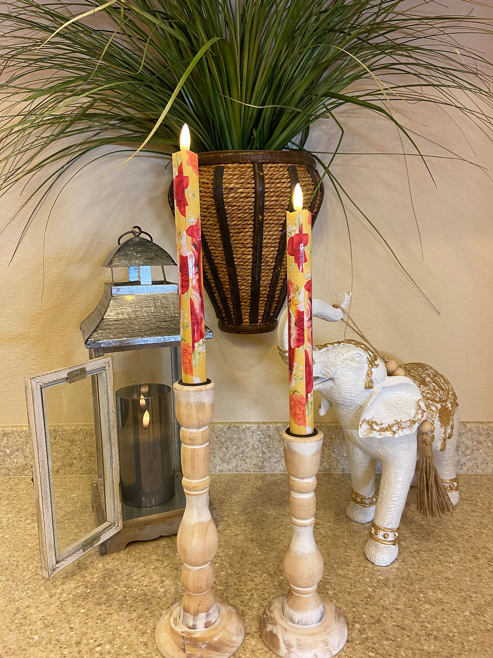 Thumbnail: Virgen de Guadalupe Flameless Taper Candles, Wax LED Candles Set with Remote