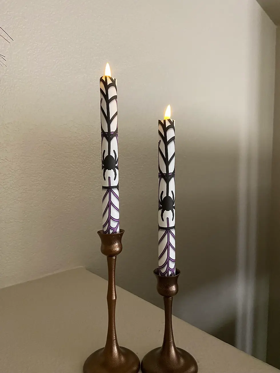 Thumbnail: Halloween Webs, Flameless Taper Candles, Wax, Tapers with remote