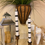 Thumbnail: Black and White stripes, Flameless Taper Candles, Wax, Tapers with remote