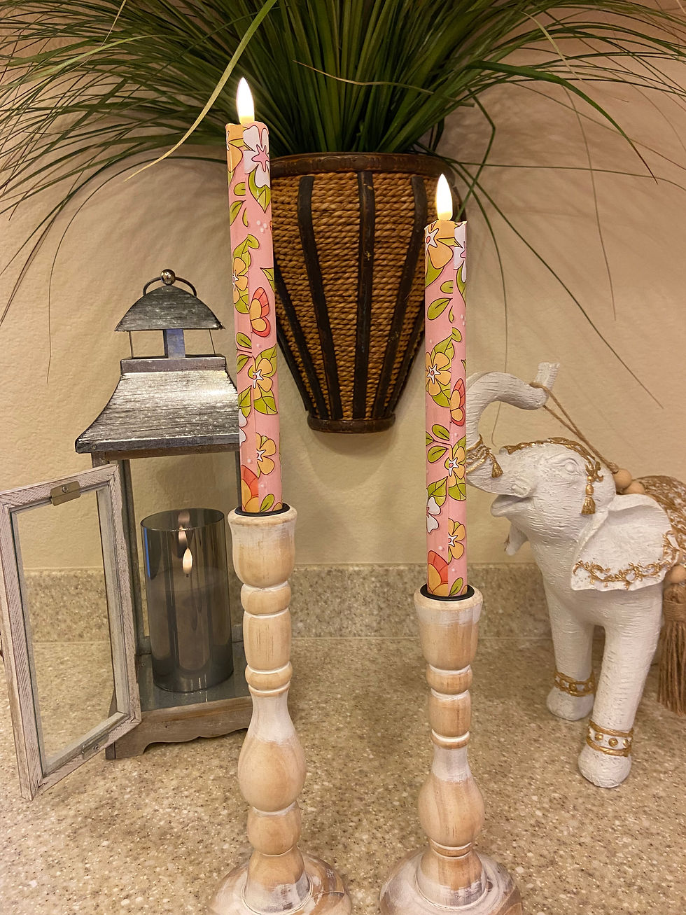 Thumbnail: Spring Blooms Flameless Taper Candles, Wax LED Candles Set of 2 with Remote