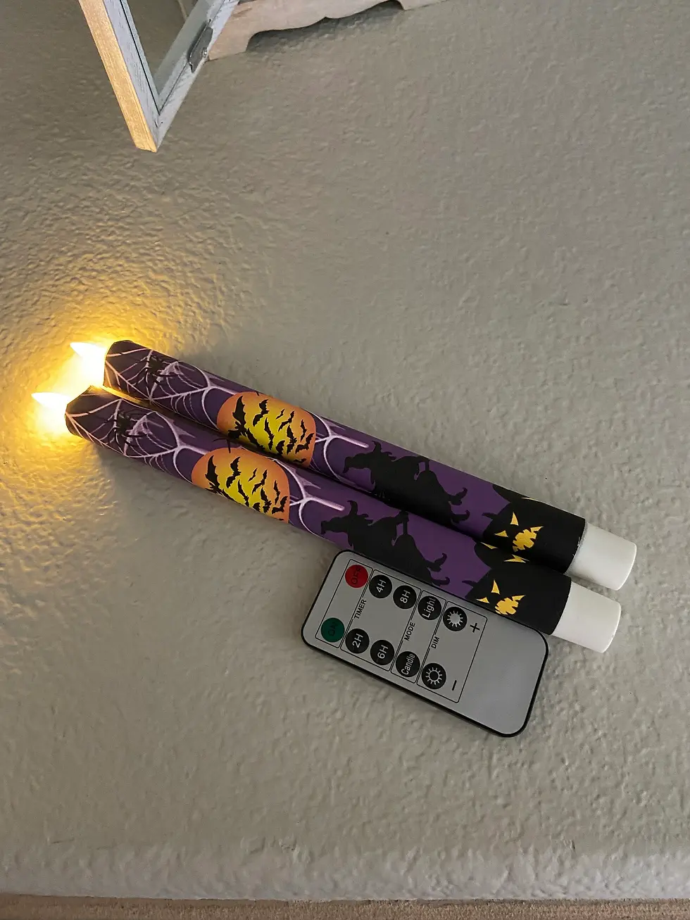 Thumbnail: Halloween Nights, Flameless Taper Candles, Wax, Tapers with remote