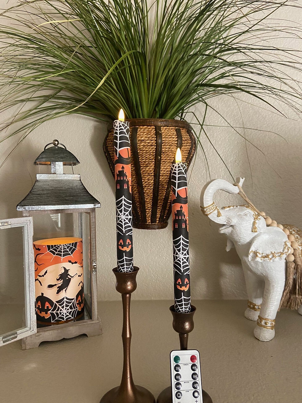 Thumbnail: Haunted House, Flameless Taper Candles, Wax, Tapers with remote