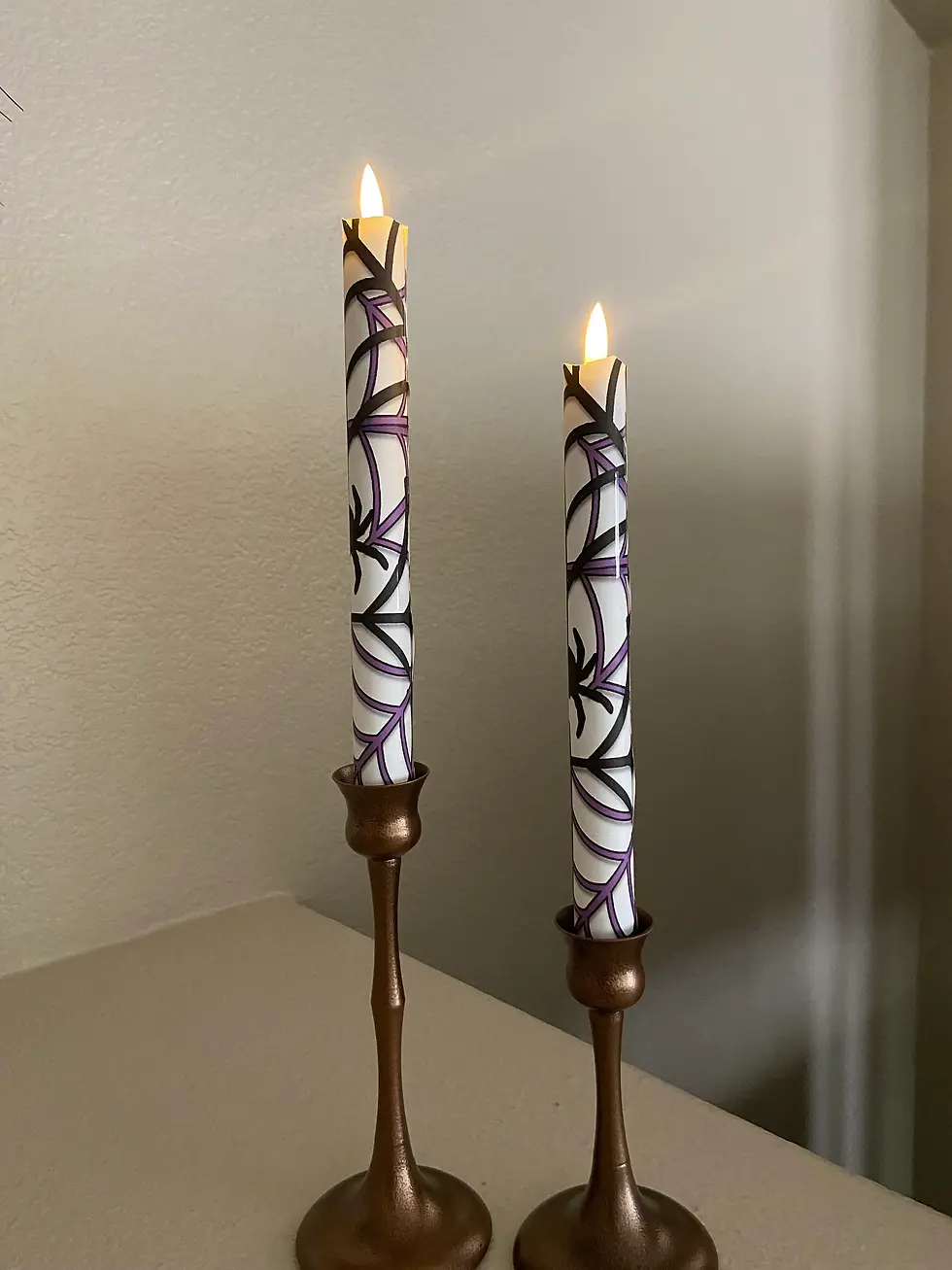 Thumbnail: Halloween Webs, Flameless Taper Candles, Wax, Tapers with remote