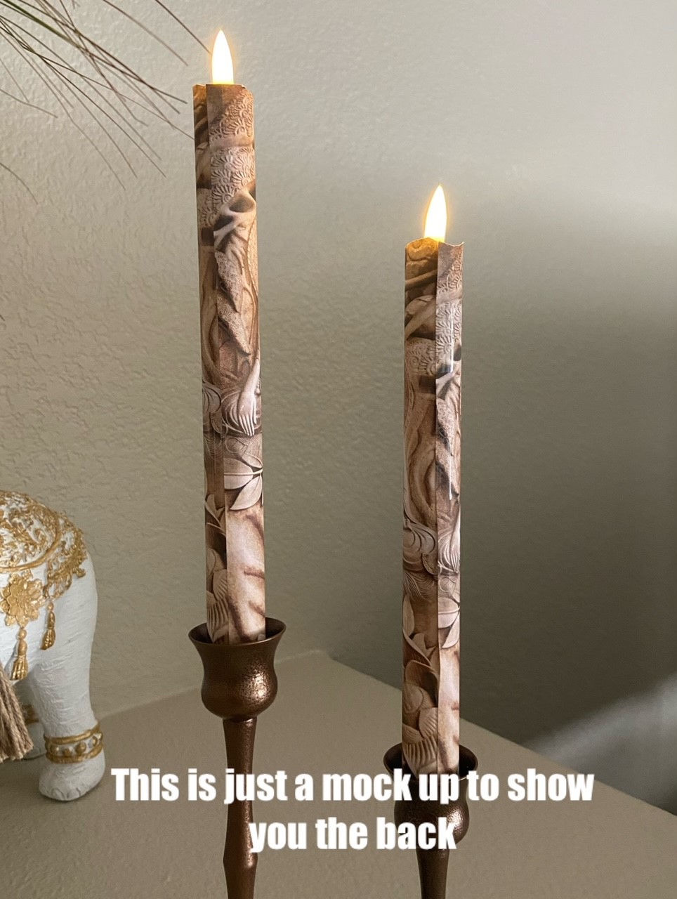 Thumbnail: Buddha Bliss, Flameless Taper Candles, Wax, Tapers with remote