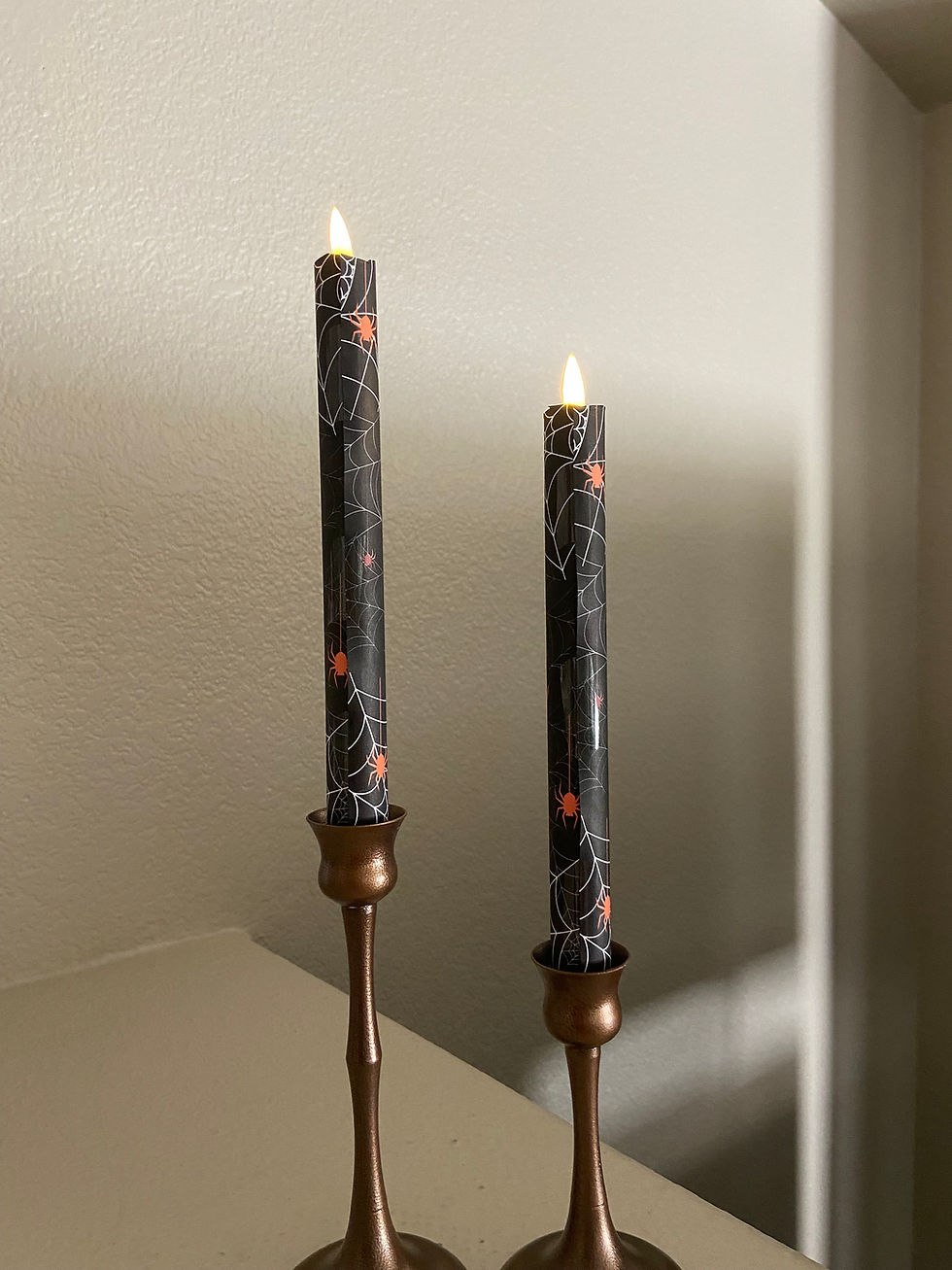 Thumbnail: Jack O Lantern, Flameless Taper Candles, Wax, Tapers with remote