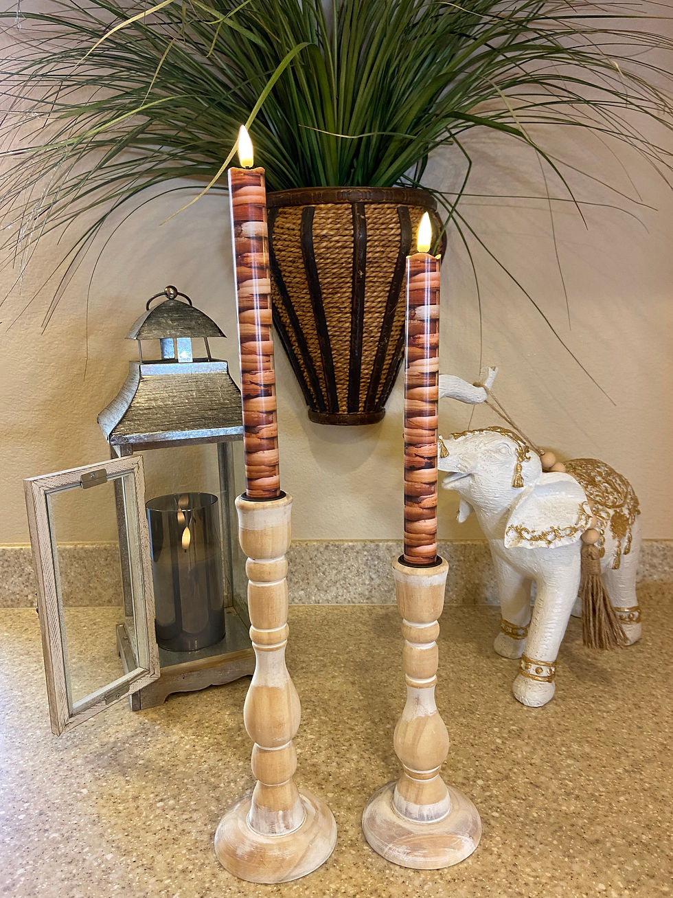 Thumbnail: Easter Basket Flameless Taper Candles, Wax LED Candles Set of 2 with Remote