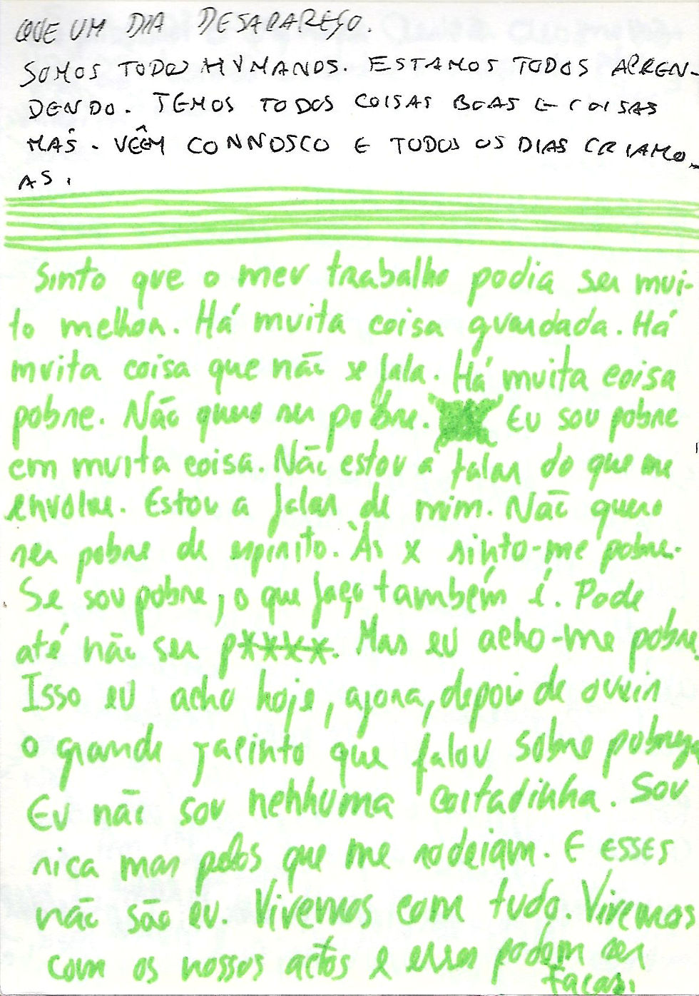 Narciso/ Fragmento de hoje e de outro dia, 14 fev 2021